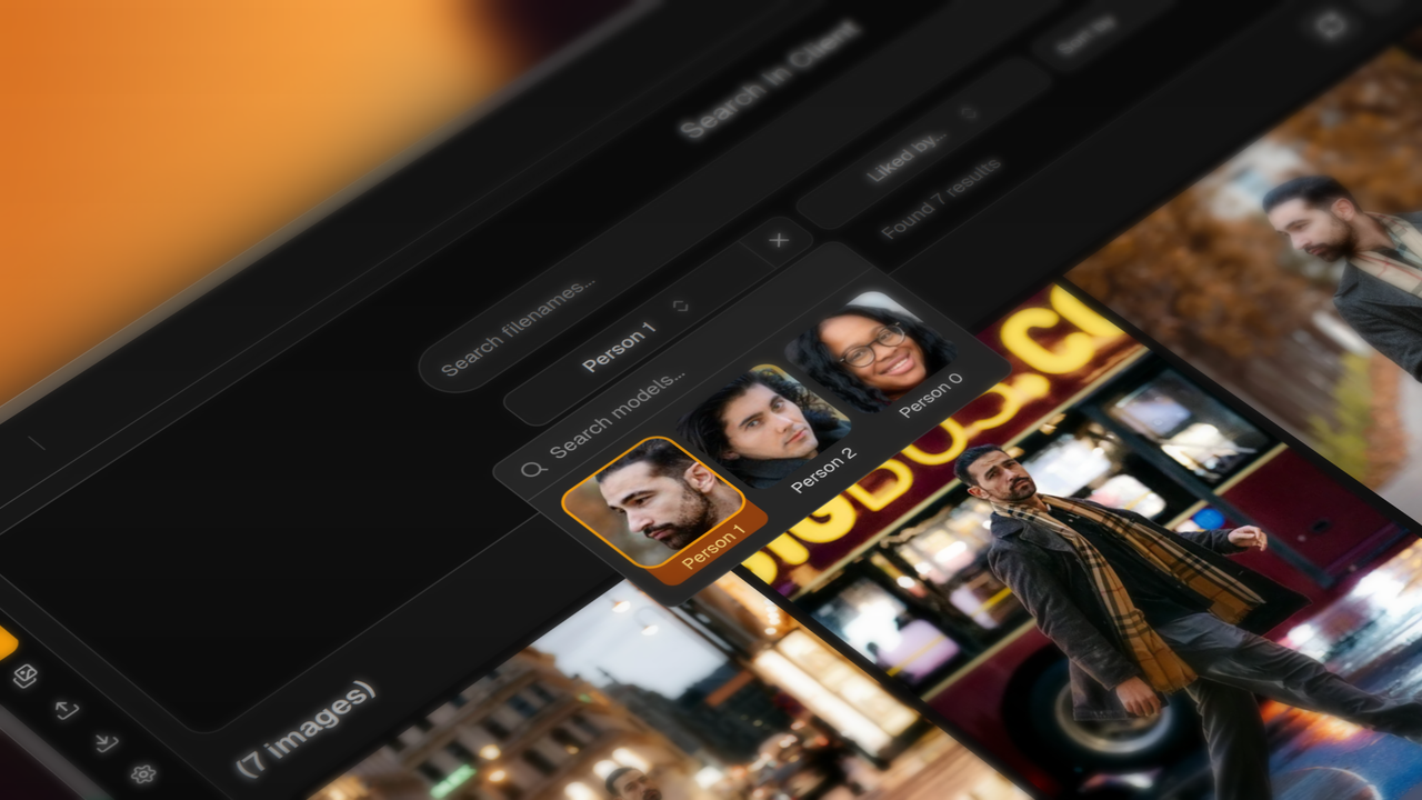 Selection menu with face detected categories